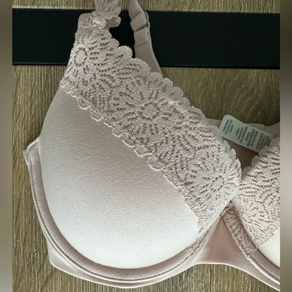 NWOT - Aerie Real Sunnie Demi Push-up Bra with Lace Trim, Ballet Pink - Picture 2 of 5